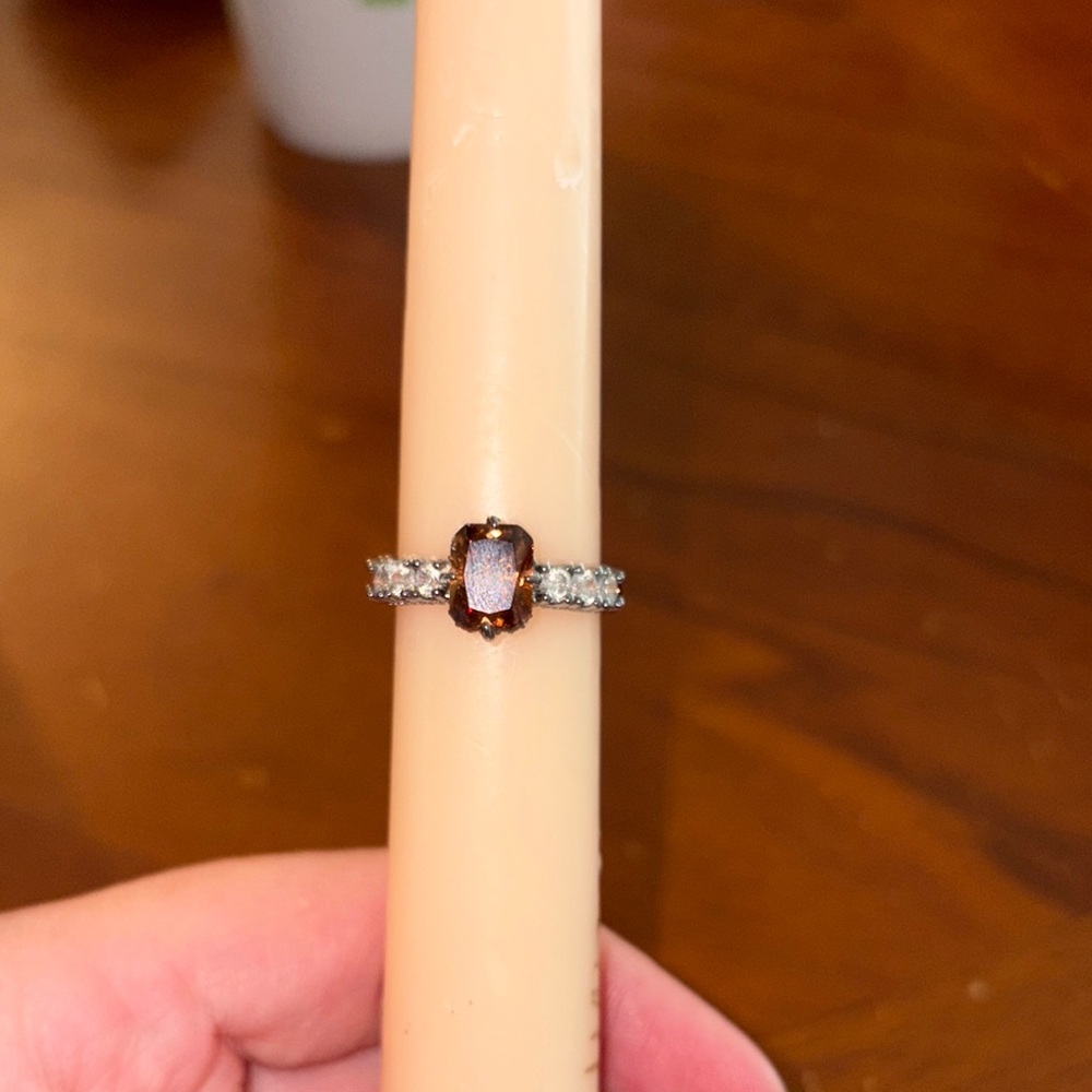 Brown gemstone ring